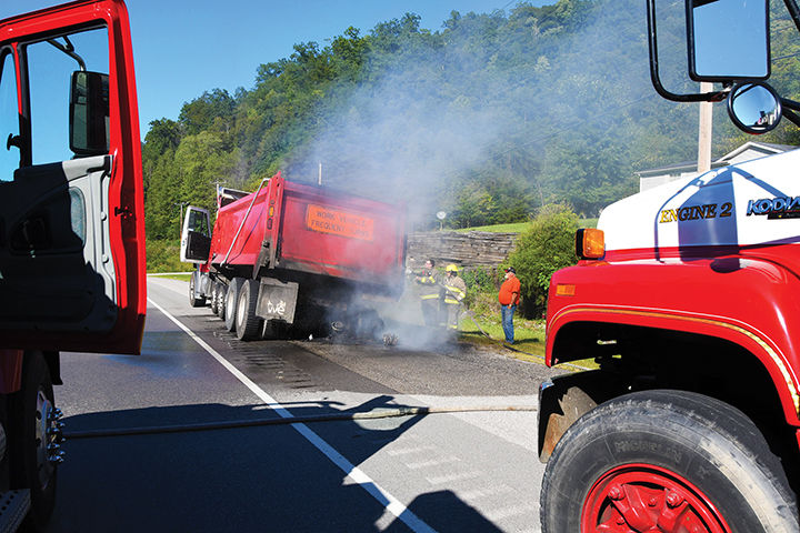 Truck fire snarls traffic
